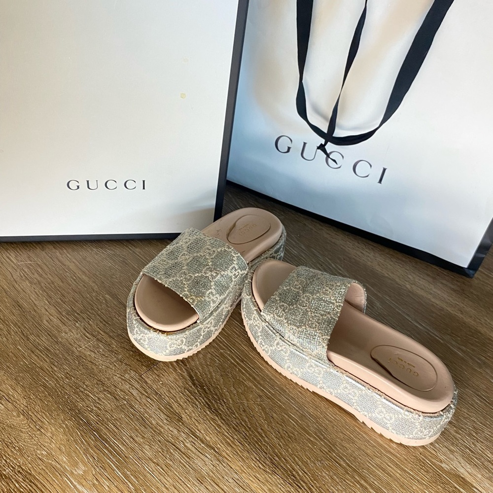 Gucci GG Platform Sandals/ Mules.
